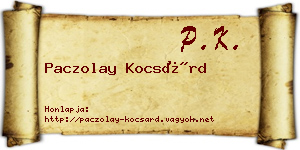 Paczolay Kocsárd névjegykártya